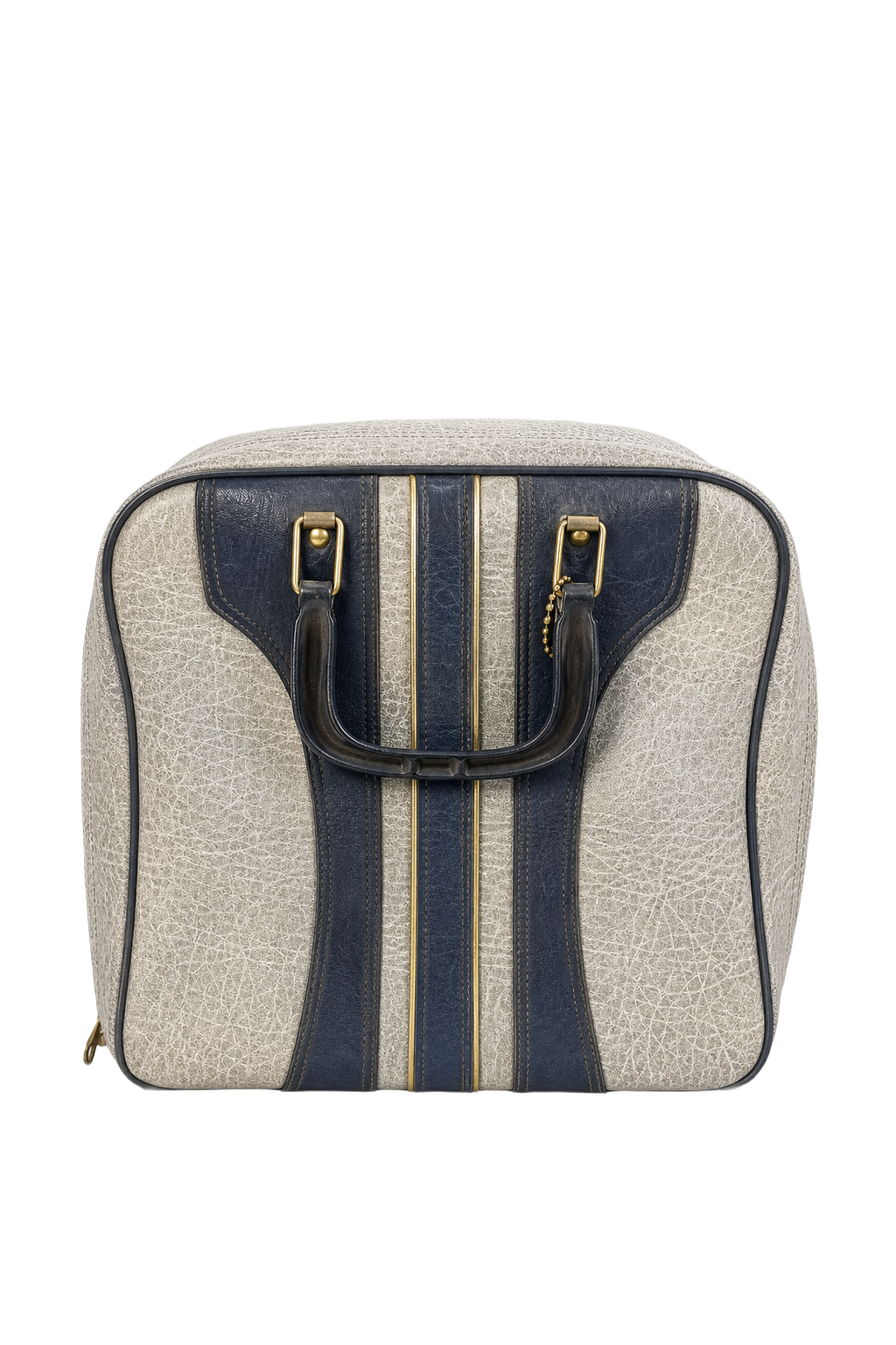 1980s Blue Leather Bag - Front View