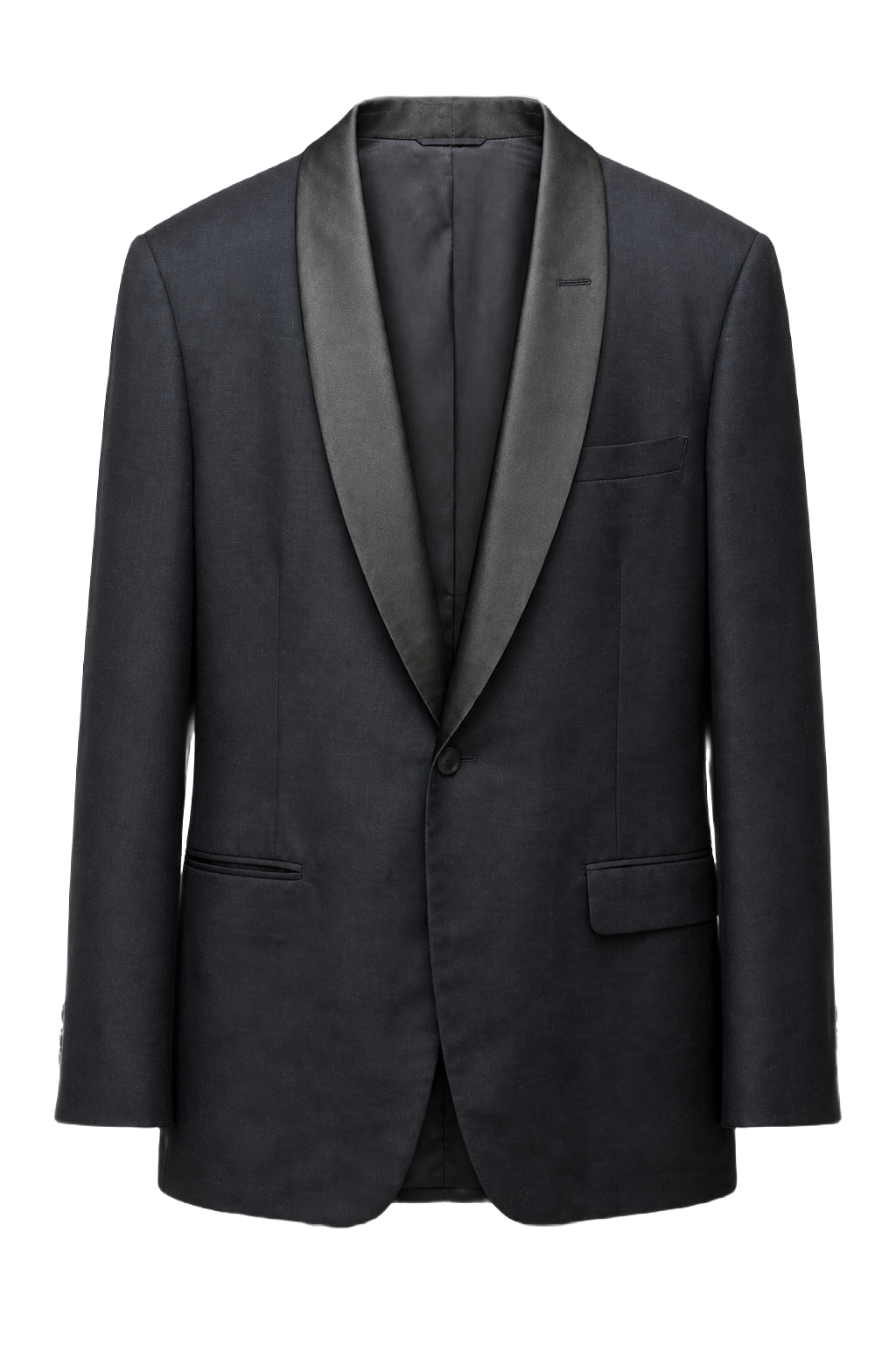 1970s Black Wool Blazer - Front View