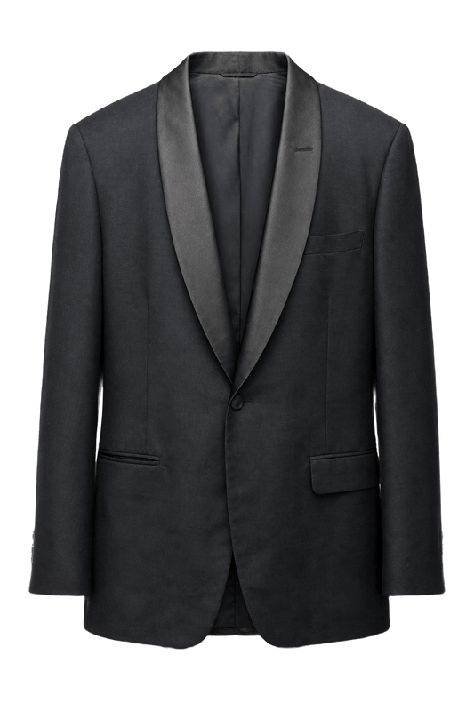 1970s Black Wool Blazer - Front View