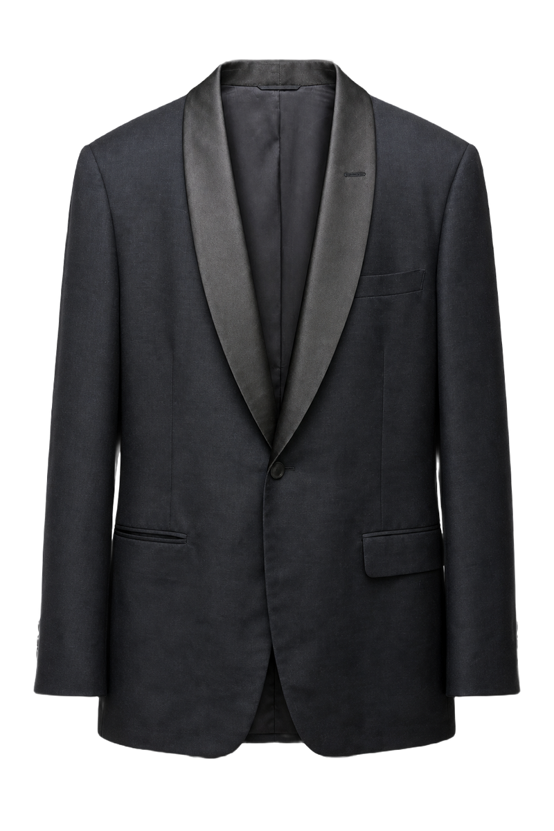 1970s Black Wool Blazer - Front View
