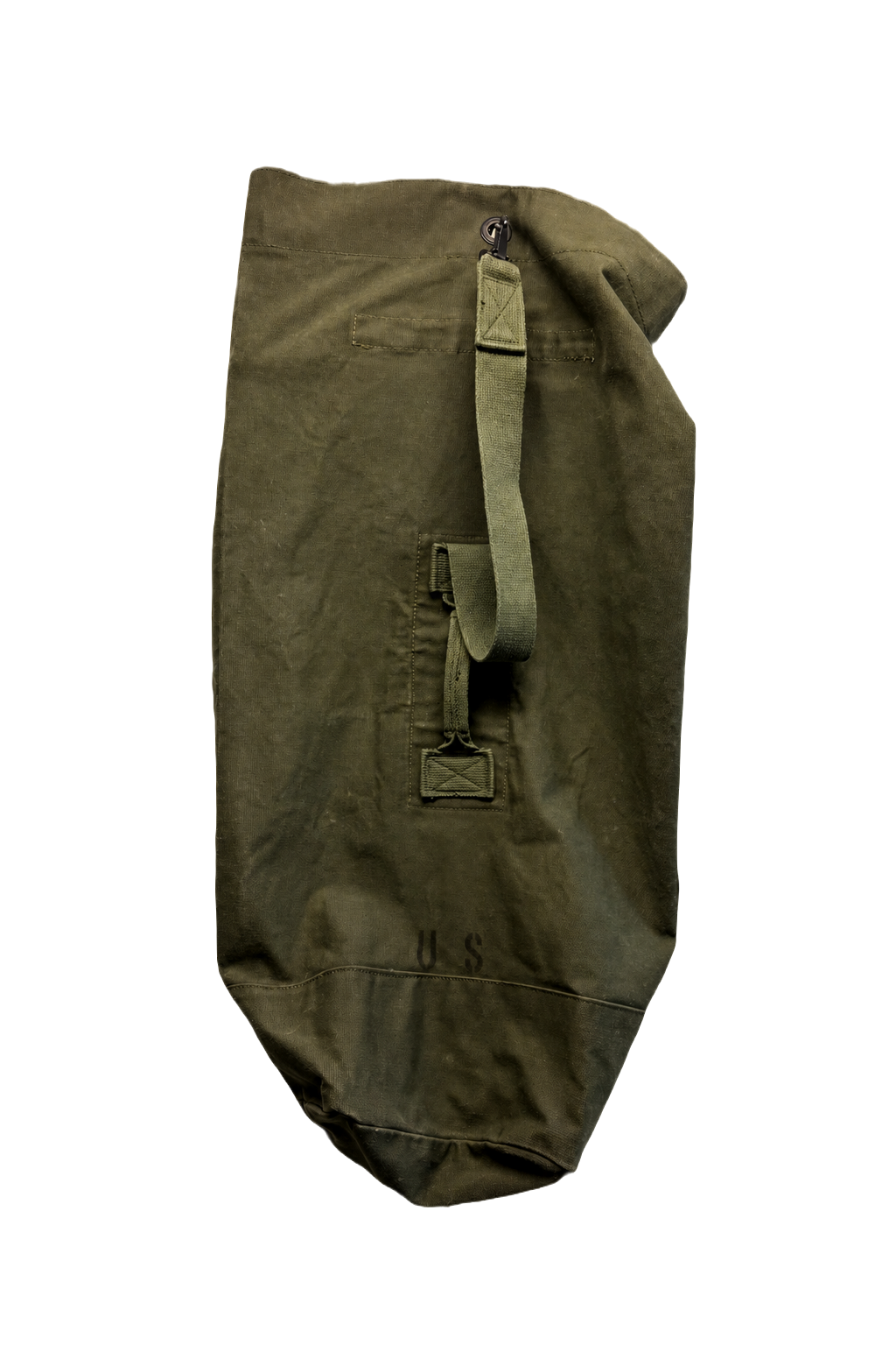 1940s Olive Green Canvas Duffle Bag - Front View