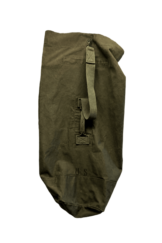 1940s Olive Green Canvas Duffle Bag - Front View
