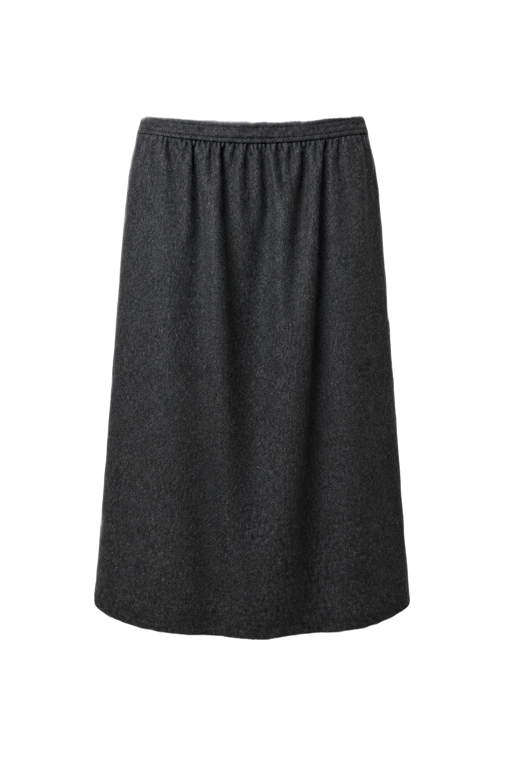 1970s Charcoal Grey Wool Skirt - Front View