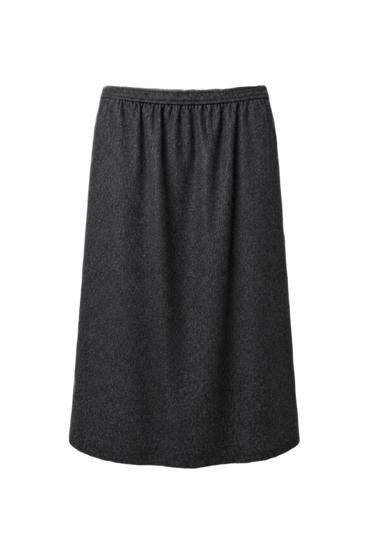 1970s Charcoal Grey Wool Skirt - Front View