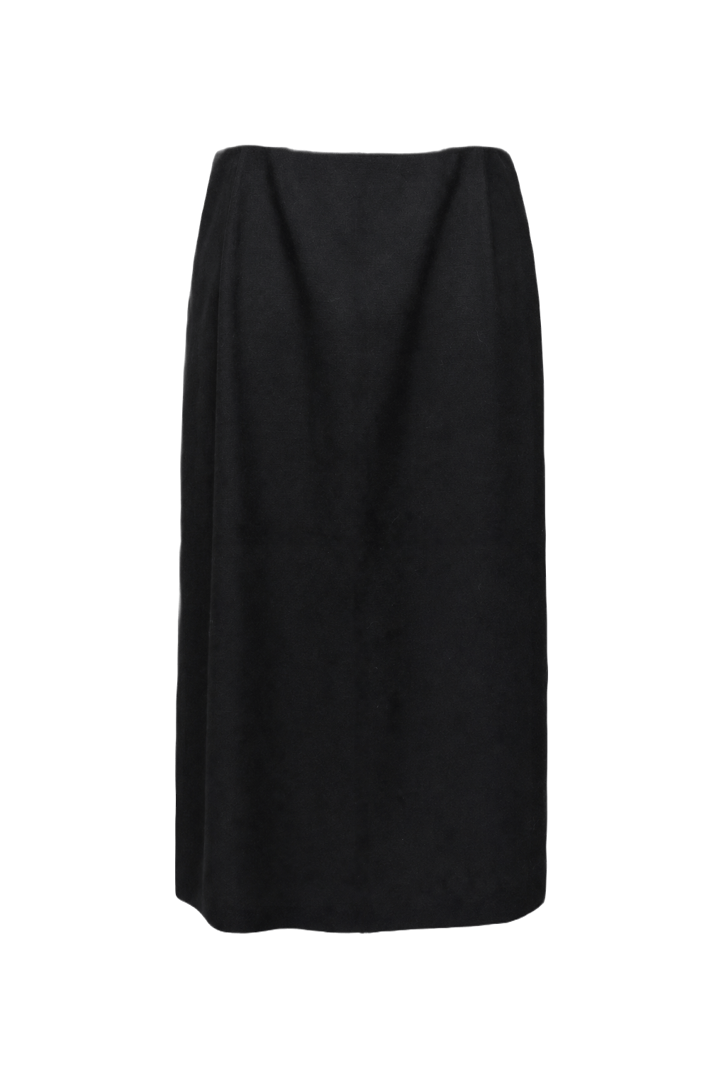 1980s Black Polyester Skirt - Front View