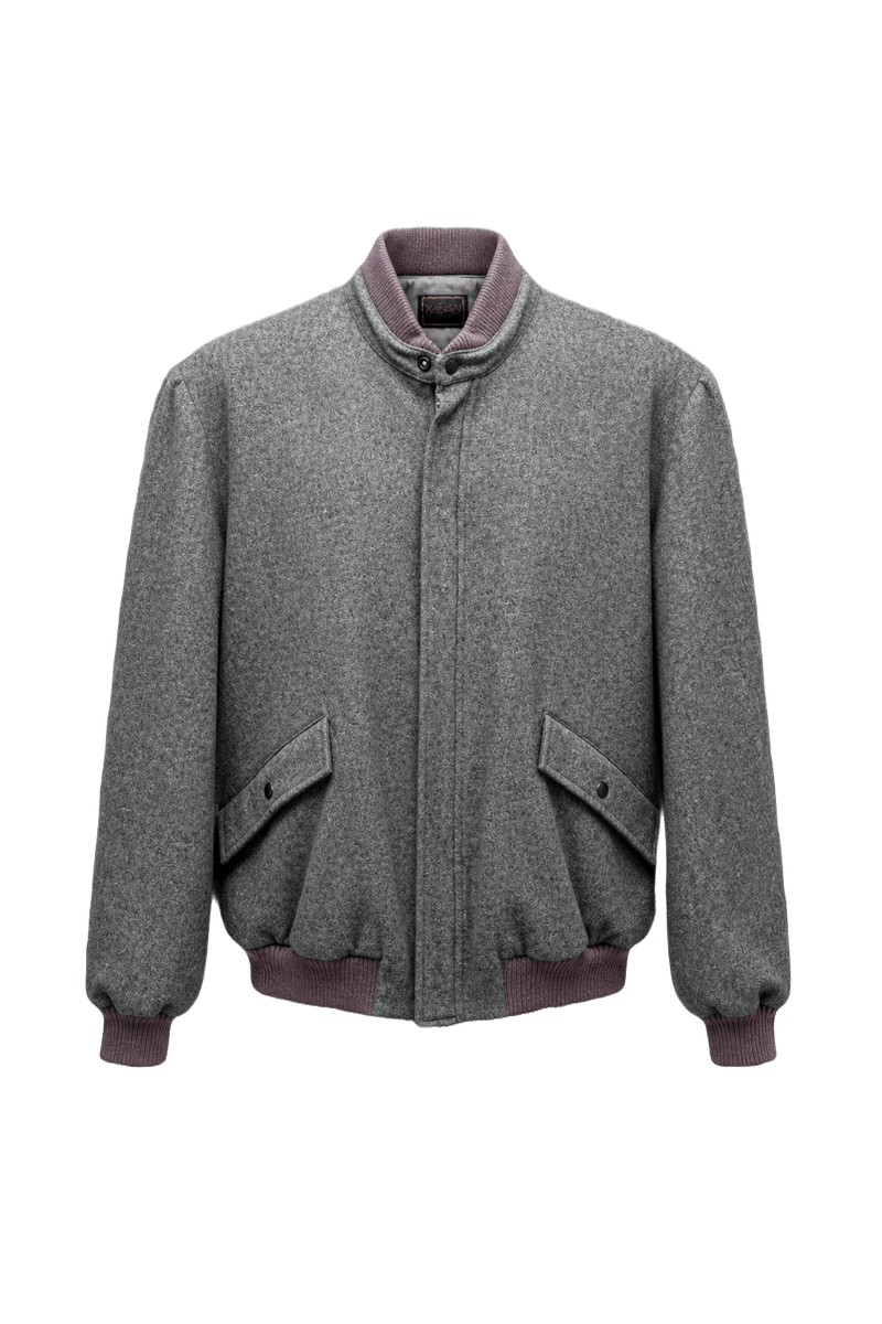 1980s Gray Wool Jacket - Front View