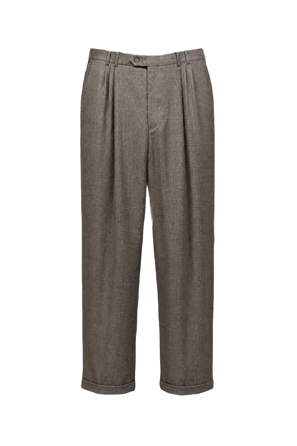 1980s Grey Wool Blend Trousers - Front View