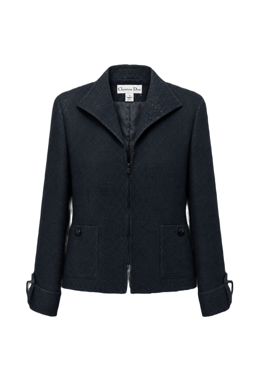 1980s Black Wool Jacket - Front View