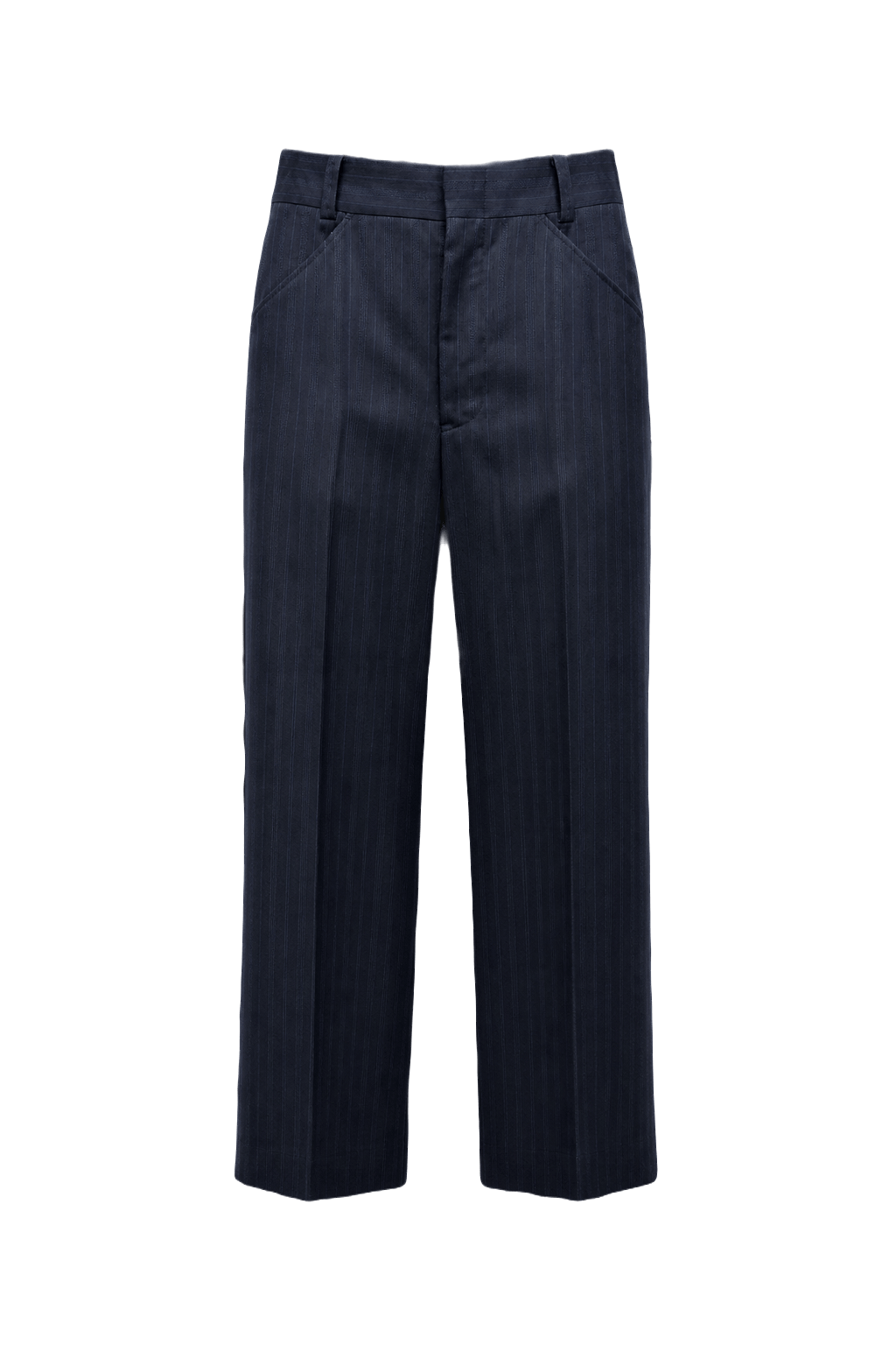1960s Navy Wool Blend Trousers - Front View