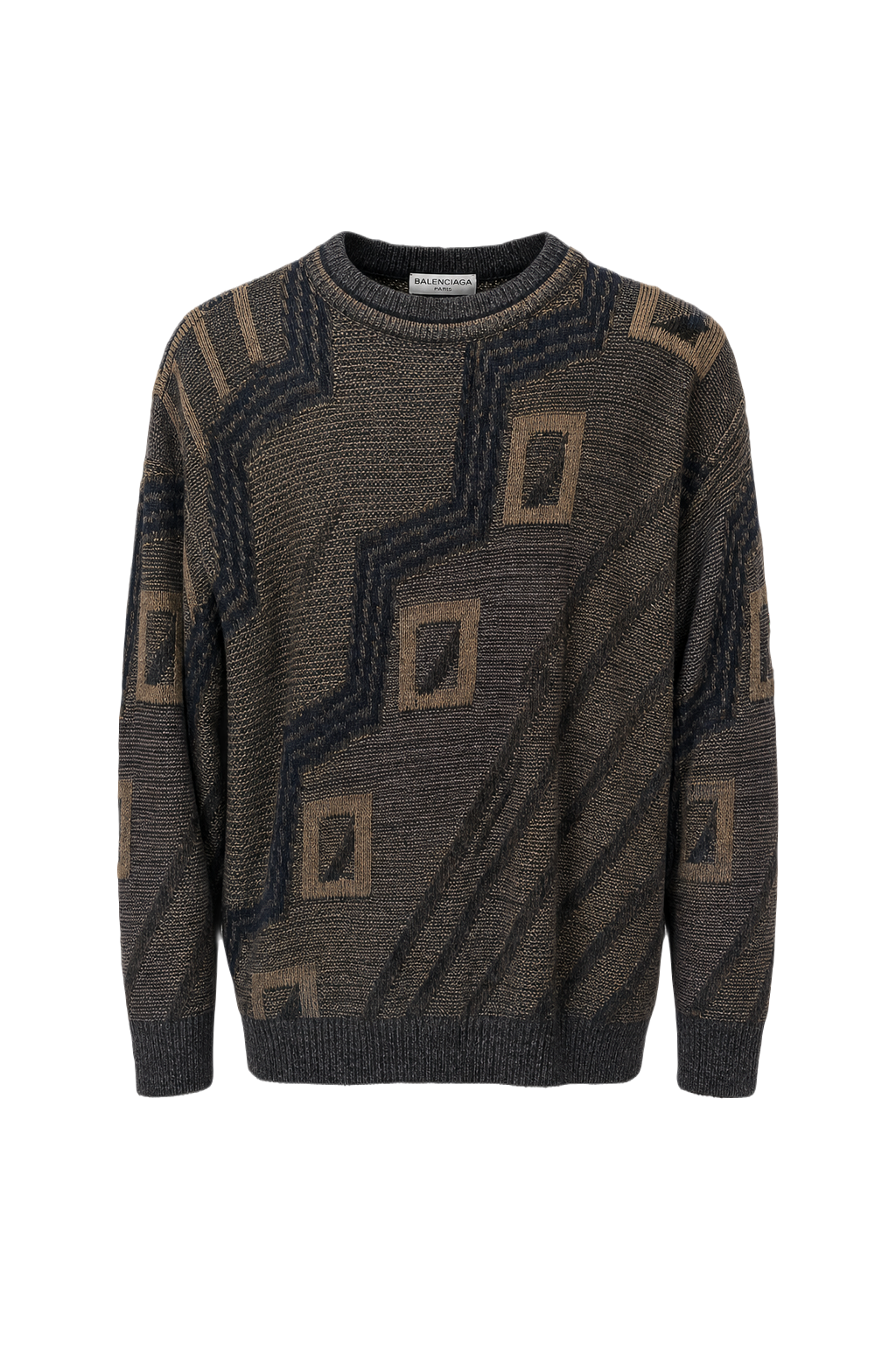 1990s Navy Blue Wool Sweater - Front View