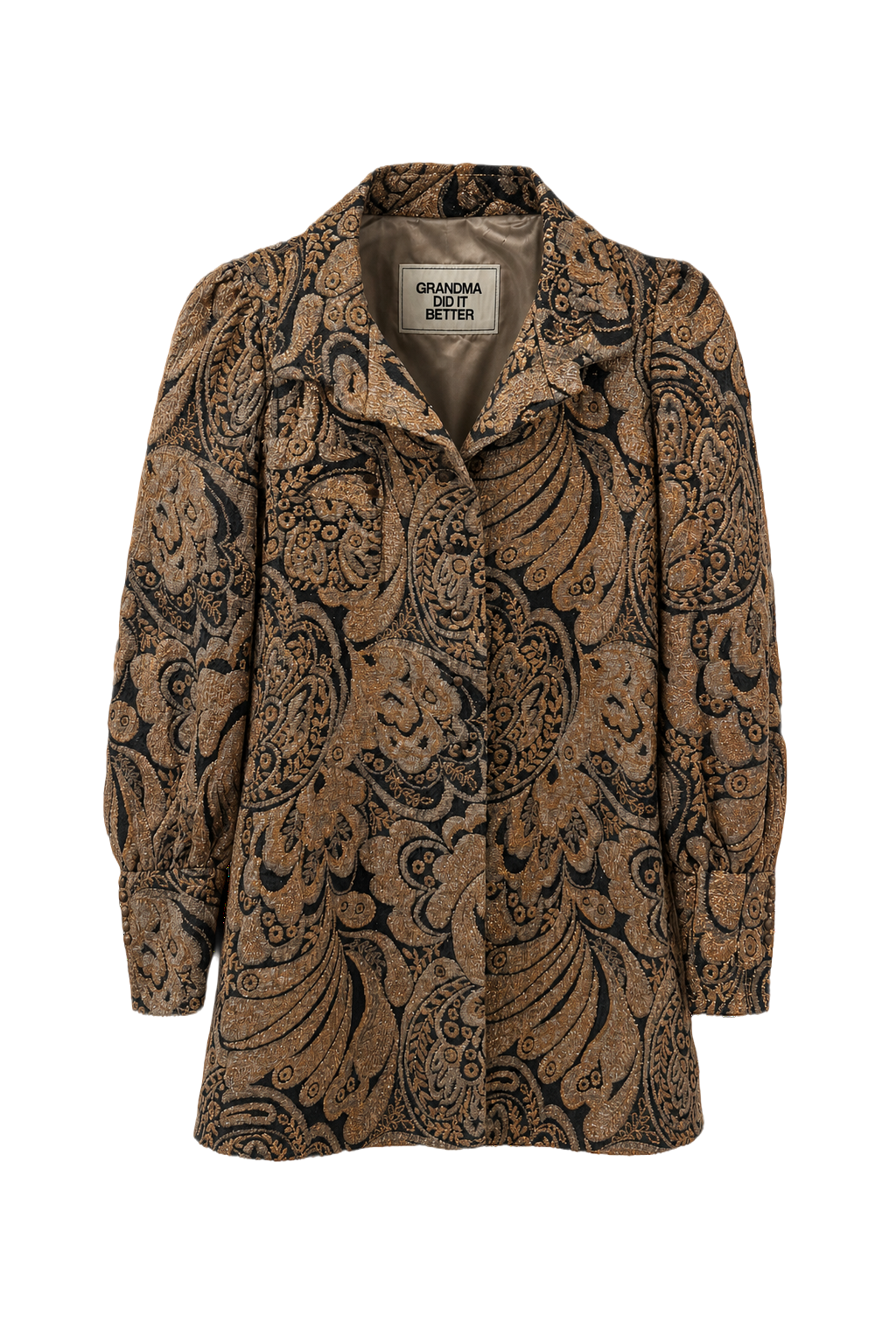 1960s Gold Polyester Blazer - Front View