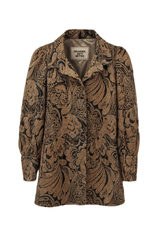 1960s Gold Polyester Blazer - Front View