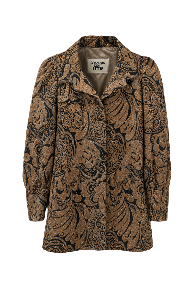 1960s Gold Polyester Blazer - Front View