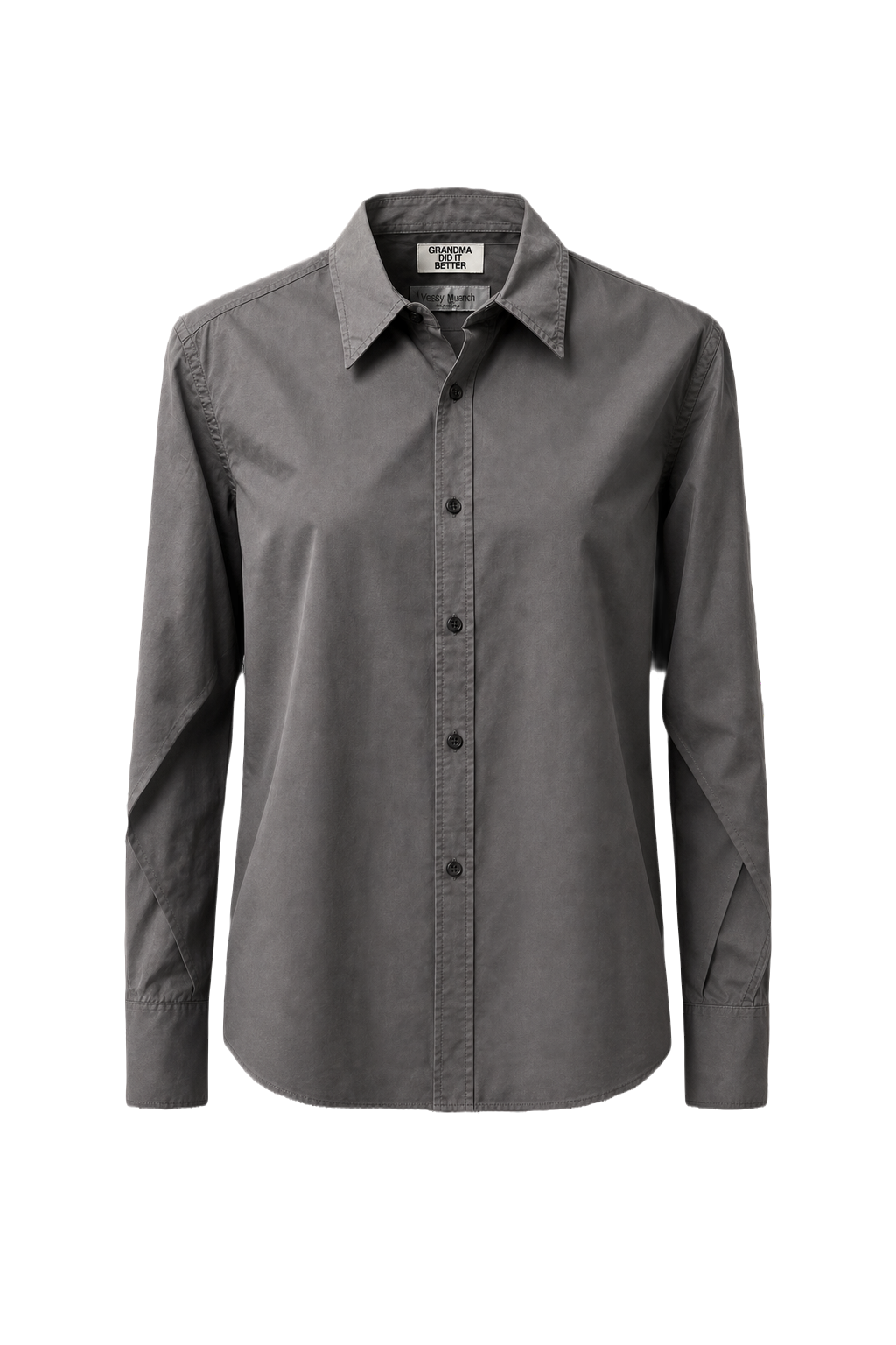 1990s Gray Cotton Shirt - Front View