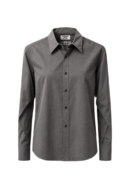 1990s Gray Cotton Shirt - Front View