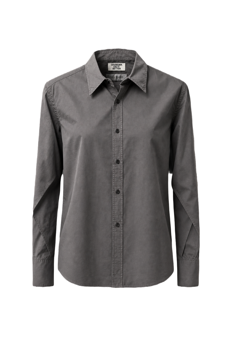 1990s Gray Cotton Shirt - Front View
