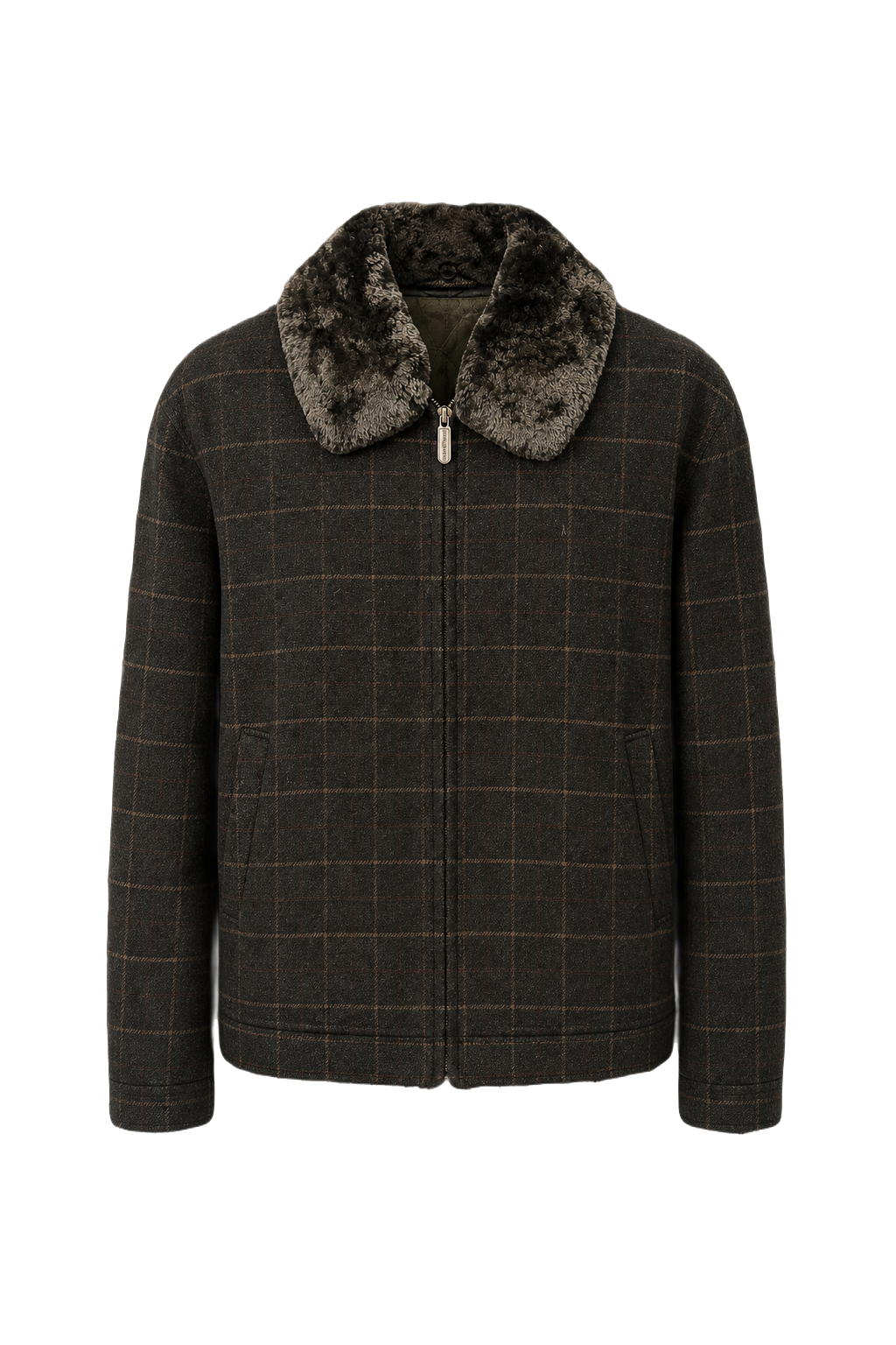 1980s Dark Green Wool Blend Jacket - Front View