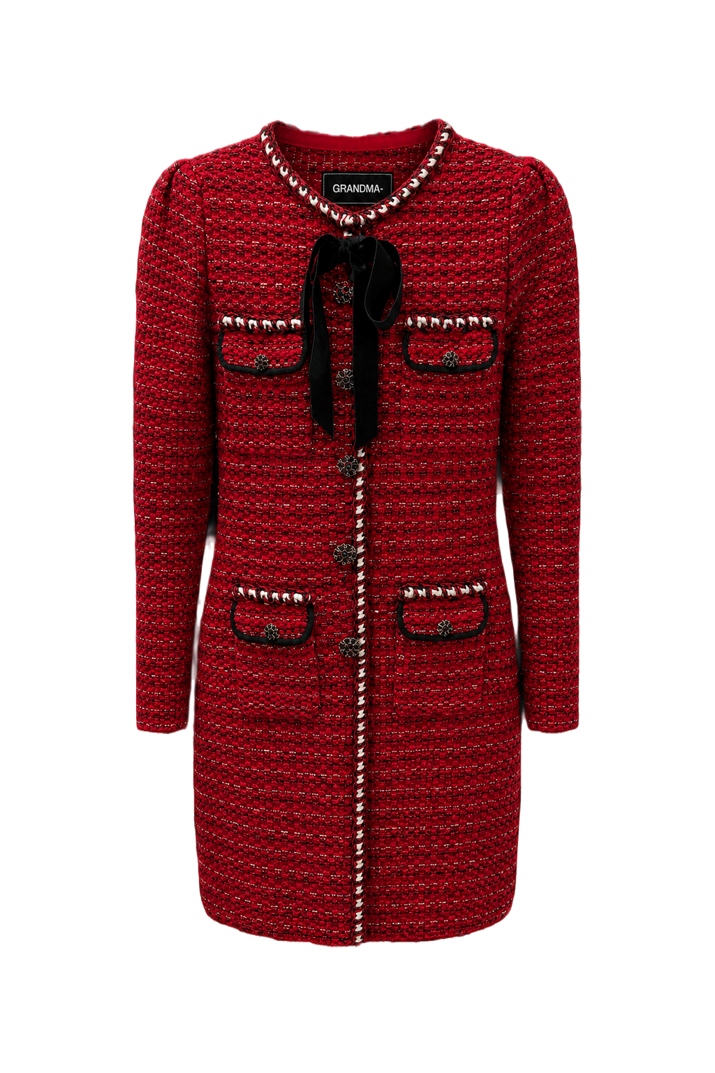1980s Red Polyester Blend Jacket - Front View