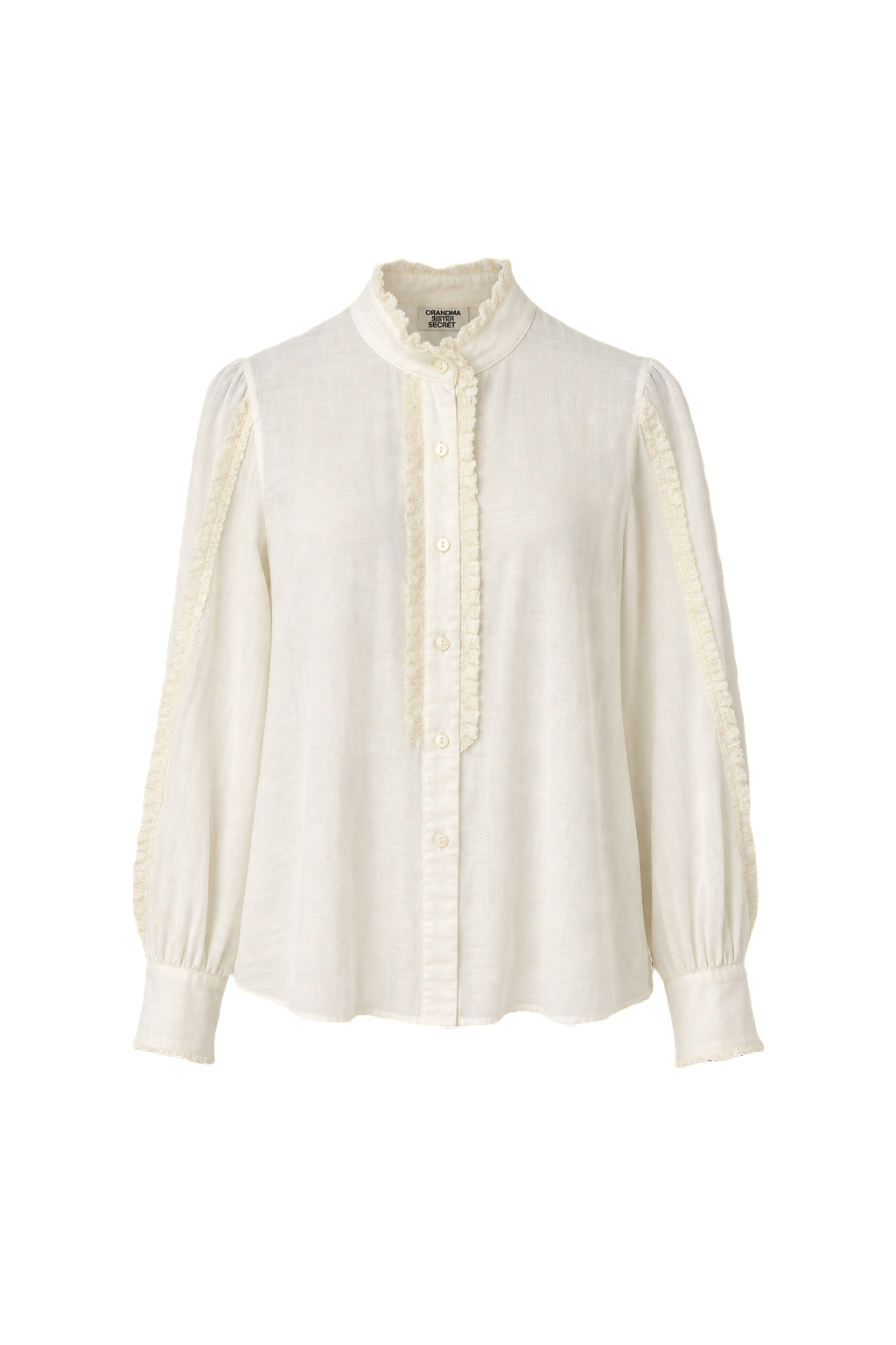 1980s Cream Cotton Blouse - Front View