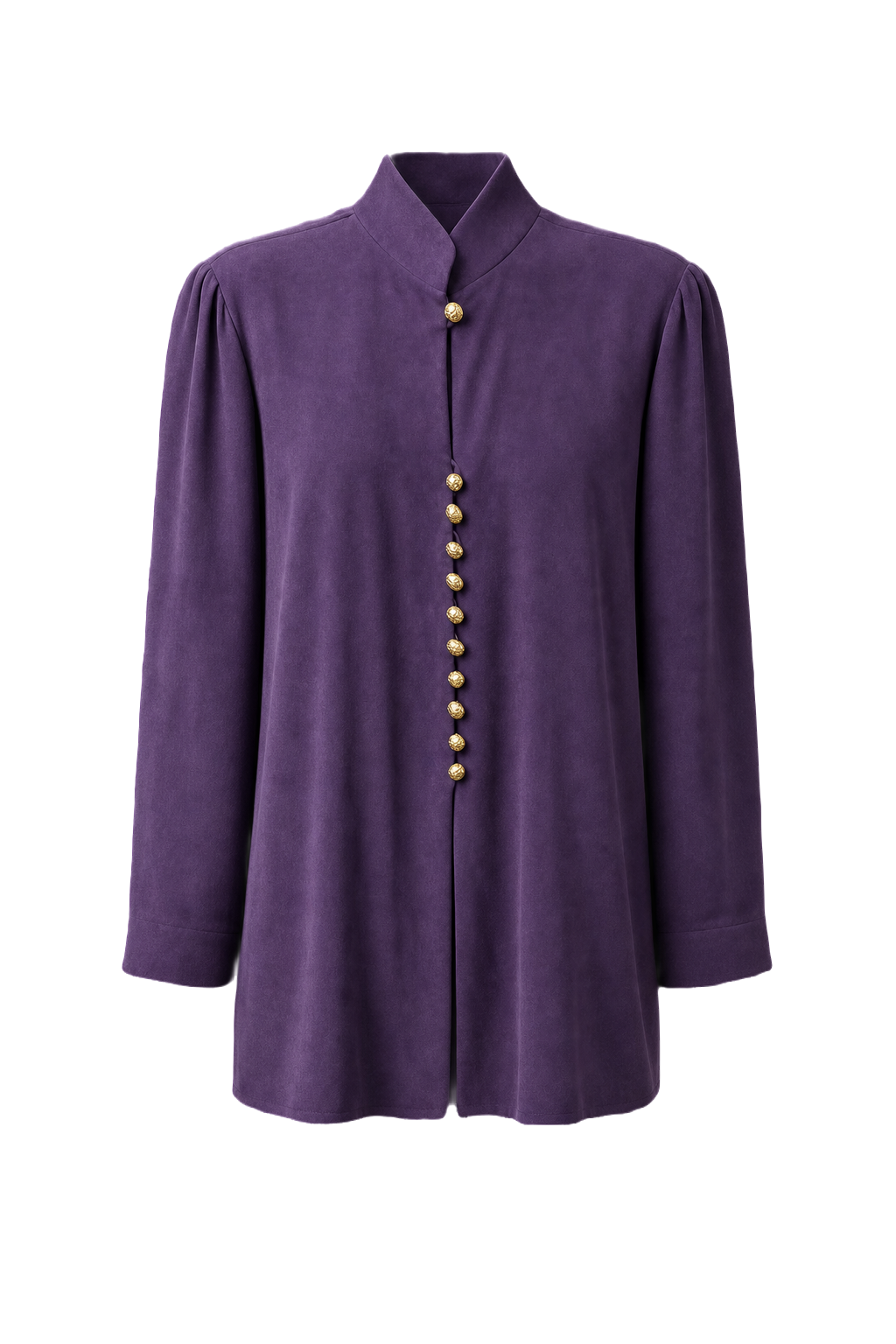 1990s Purple Silk Blouse - Front View