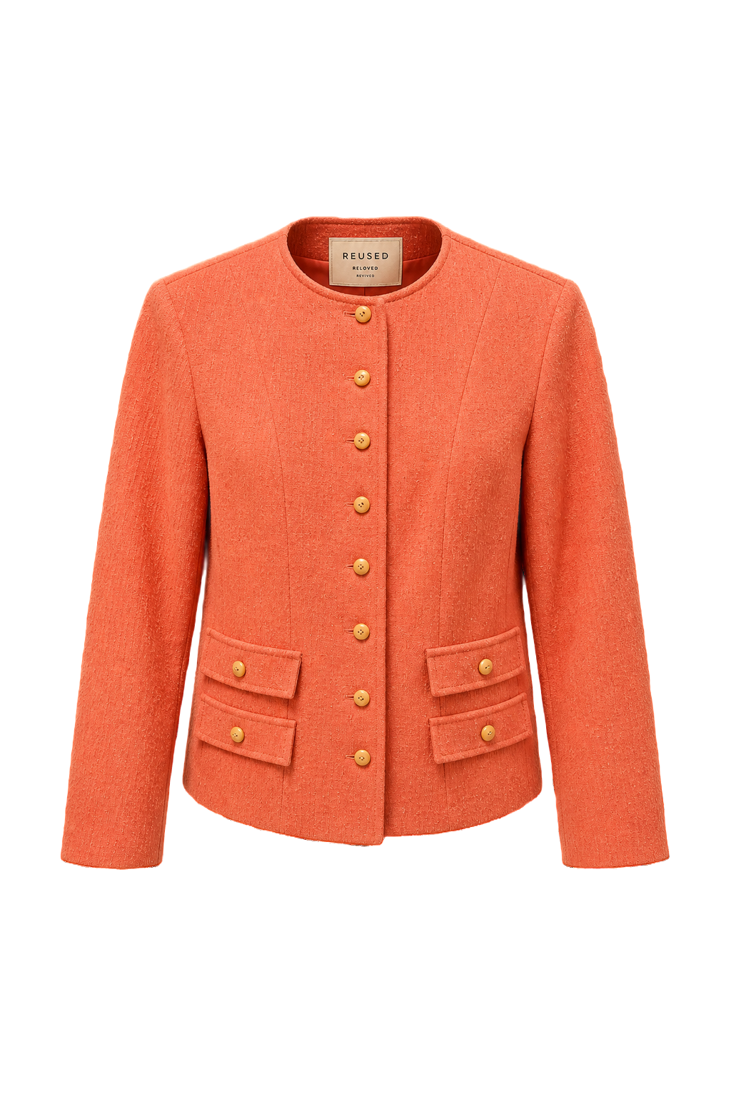 1960s Coral Wool Blend Jacket - Front View