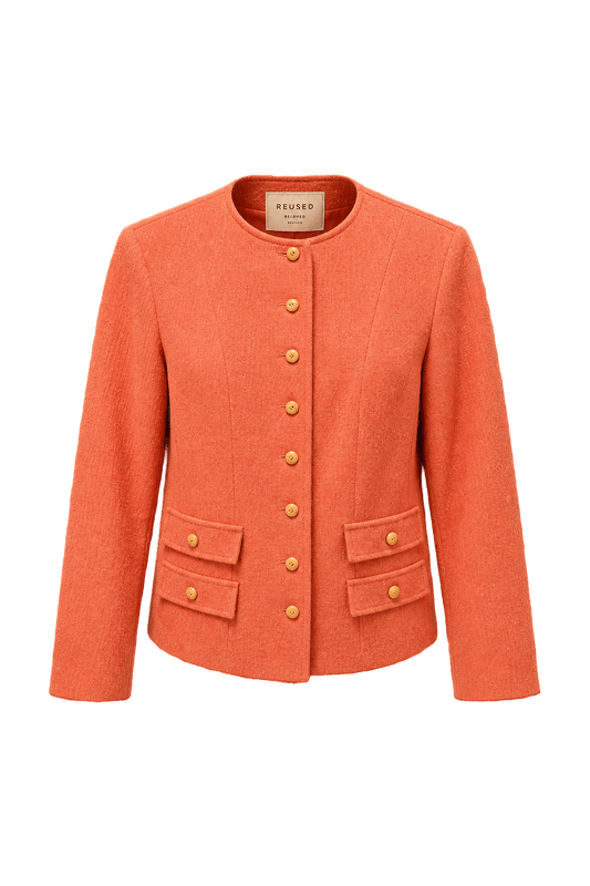 1960s Coral Wool Blend Jacket - Front View