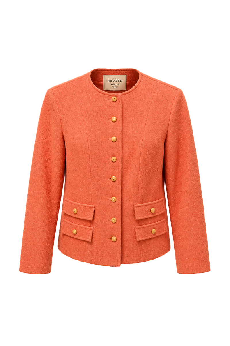 1960s Coral Wool Blend Jacket - Front View