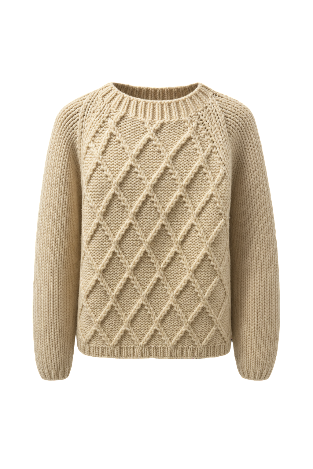 1990s Cream Wool Sweater - Front View