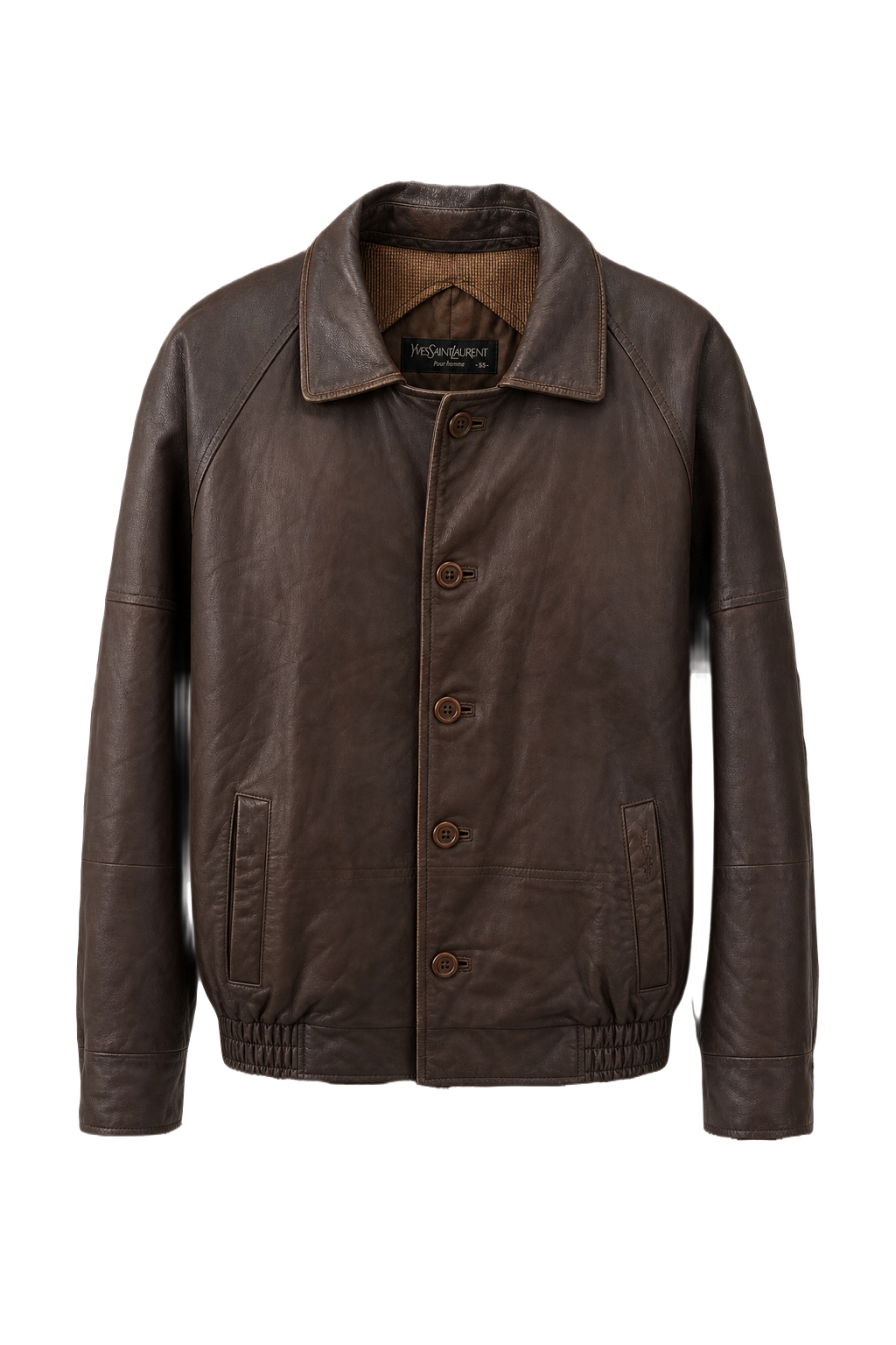 1970s Brown Leather Jacket - Front View