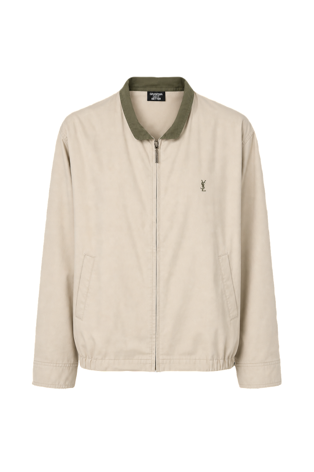 1980s Beige Cotton Blend Jacket - Front View