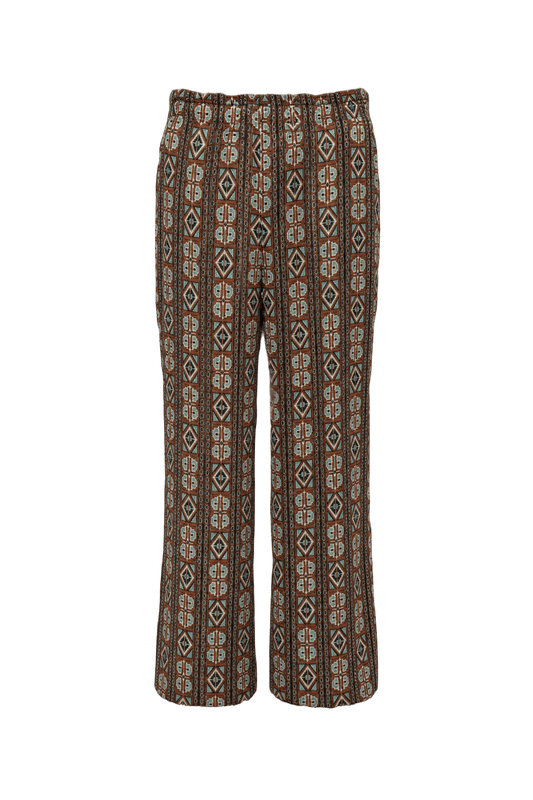 1960s Brown Cotton Blend Pants - Front View