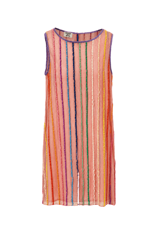 1960s Pink Polyester Blend Shift Dress - Front View
