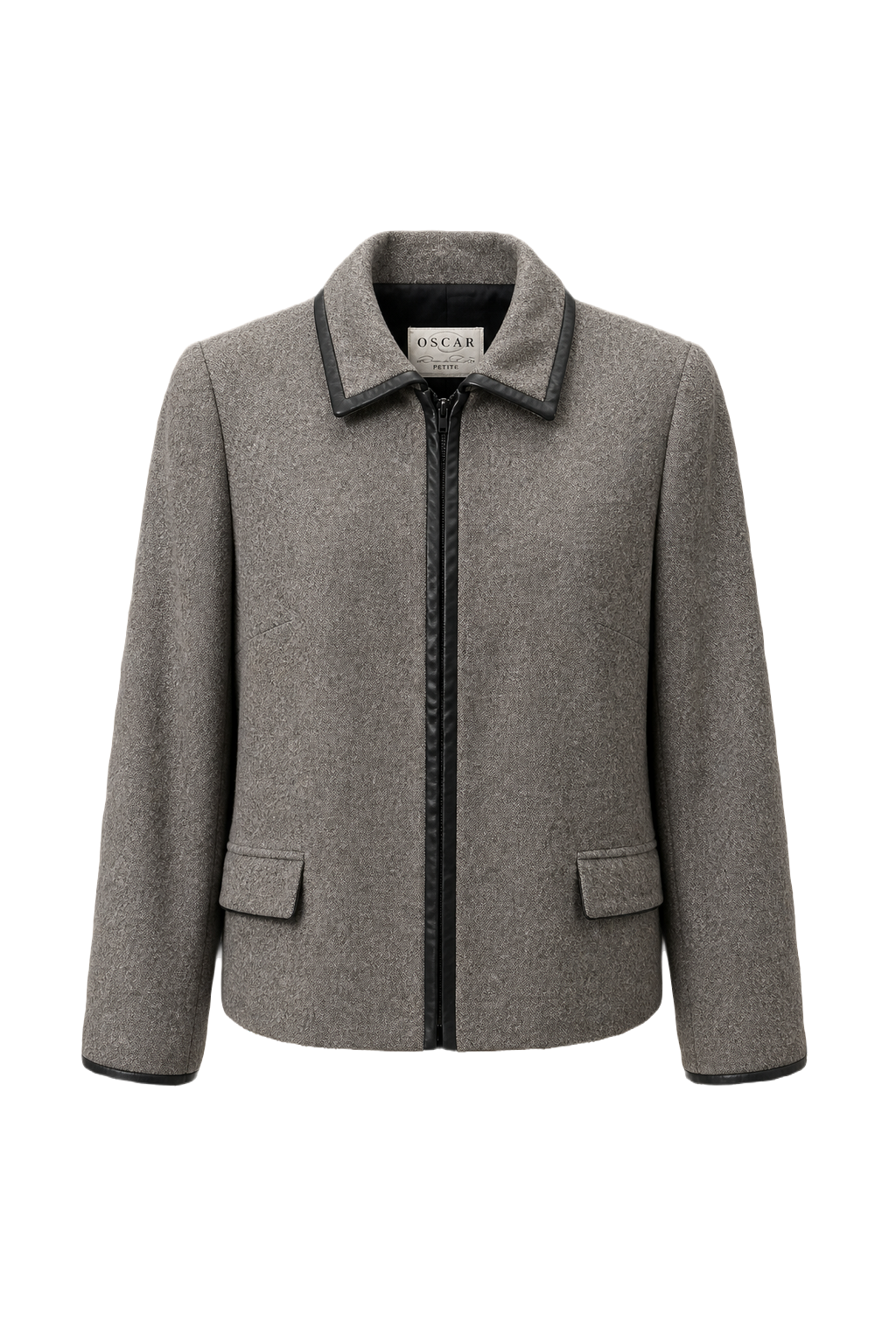 1980s Grey Wool Blend Jacket - Front View