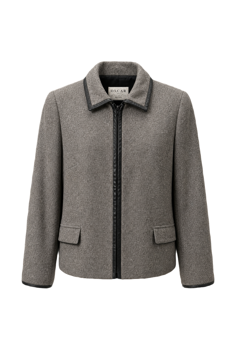 1980s Grey Wool Blend Jacket - Front View