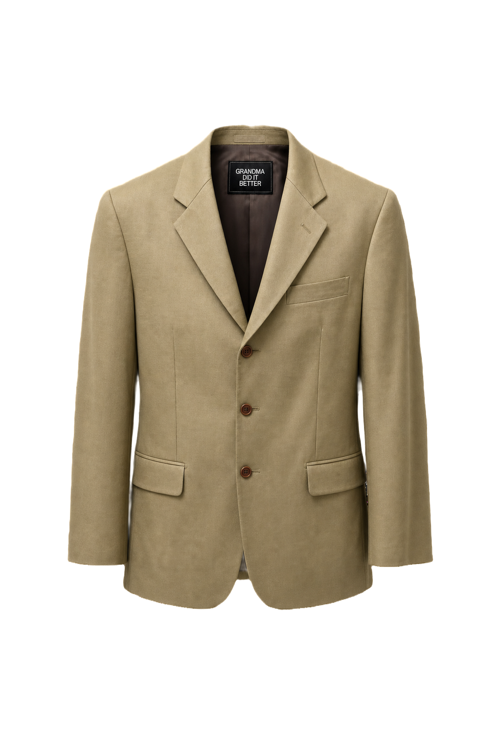 1980s Beige Wool Blend Blazer - Front View