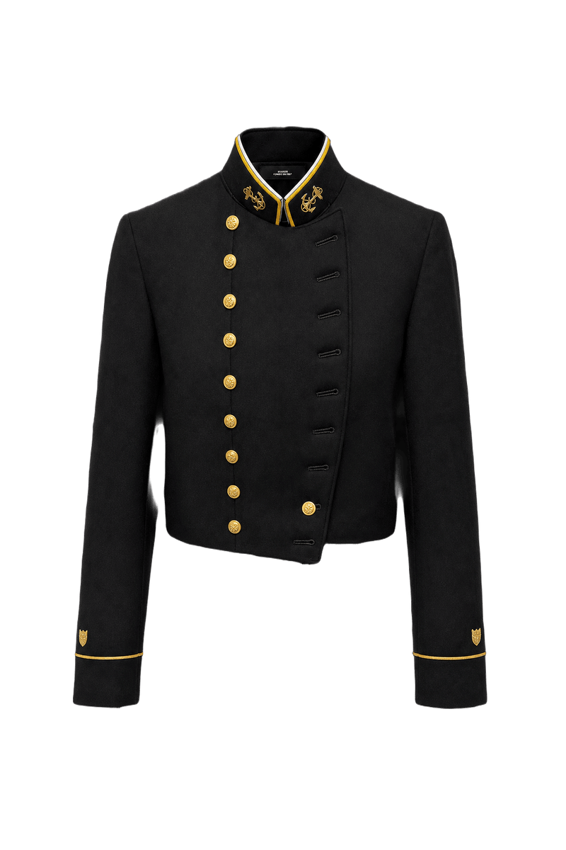1980s Black Wool Blend Jacket - Front View