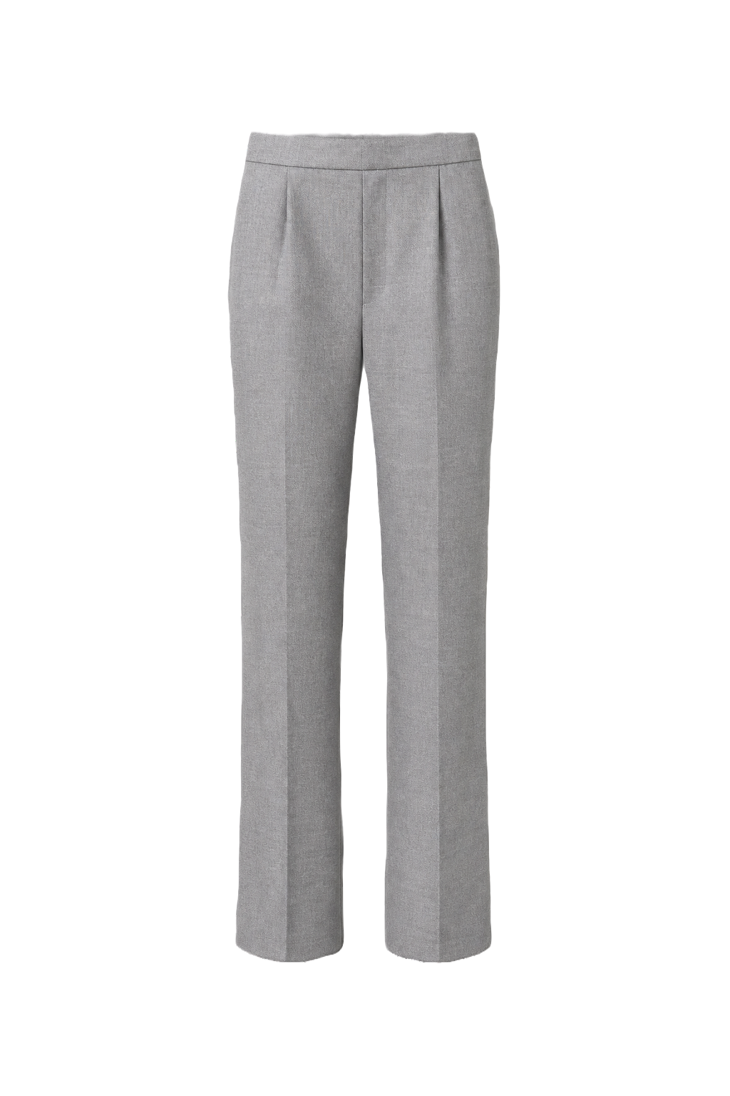 1990s Light Grey Wool Blend Trousers - Front View