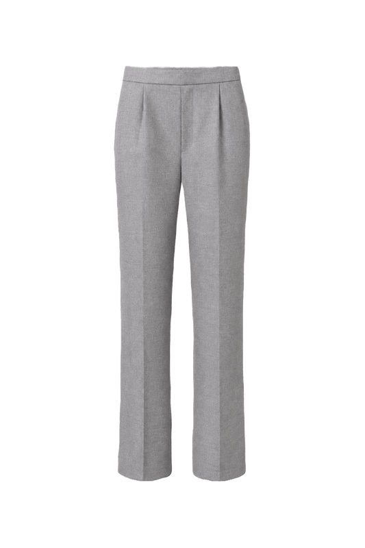 1990s Light Grey Wool Blend Trousers - Front View