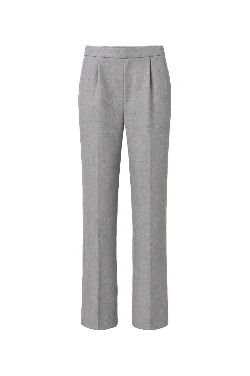 1990s Light Grey Wool Blend Trousers - Front View