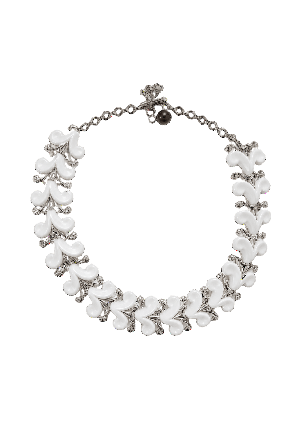 1950s Silver Metal Necklace - Front View