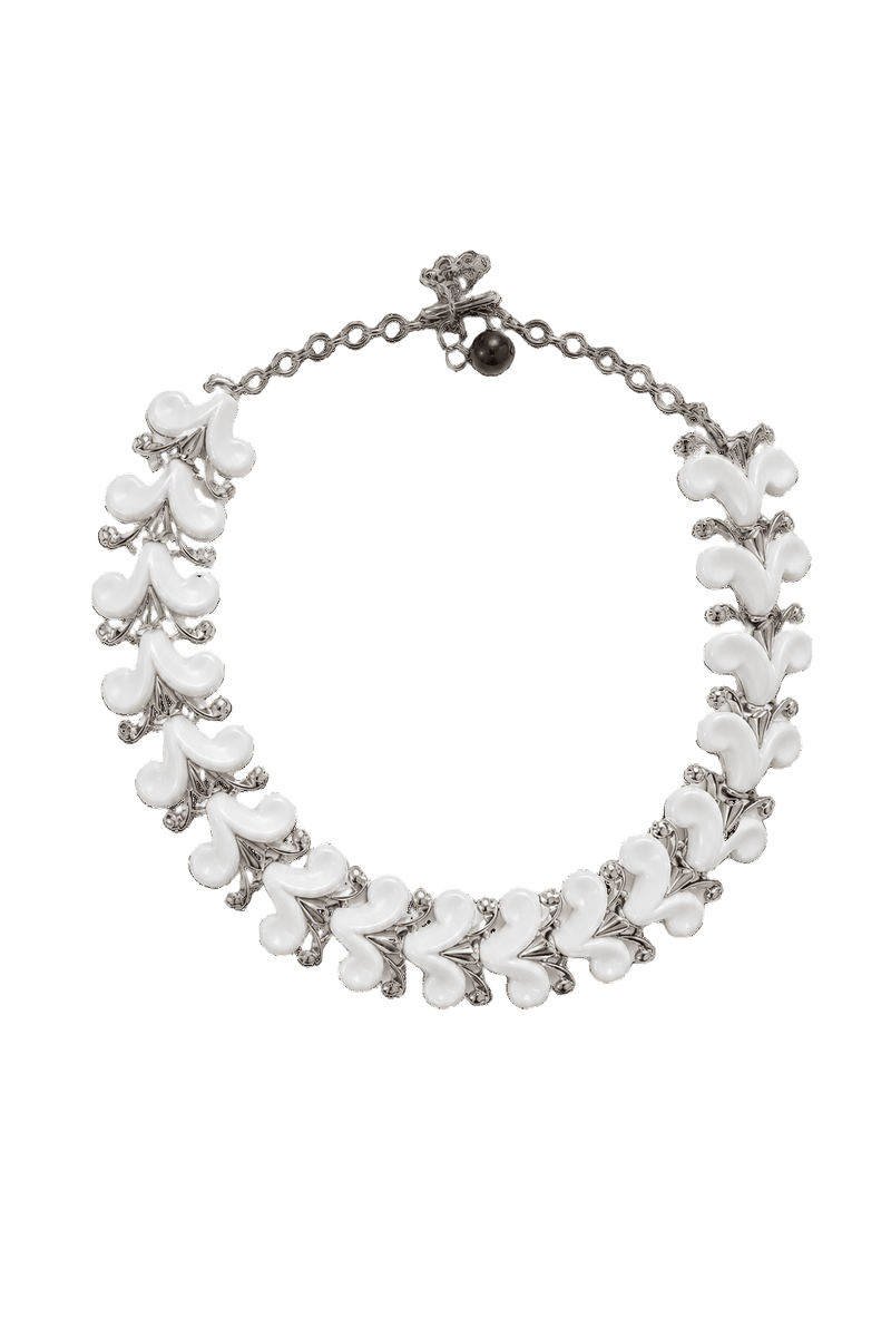 1950s Silver Metal Necklace - Front View