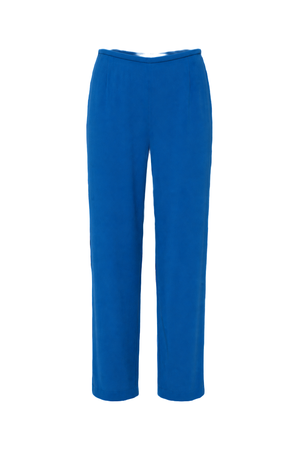 1990s Vibrant Blue Polyester Pants - Front View