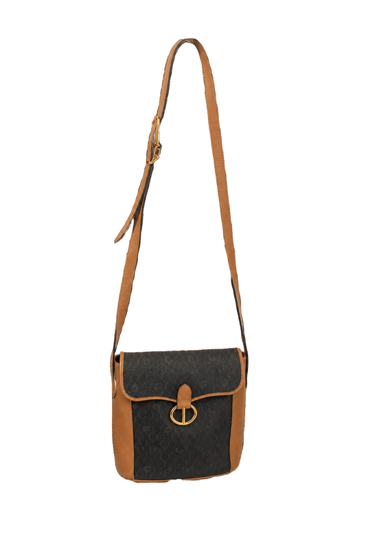 1980s Black Leather Bag - Front View