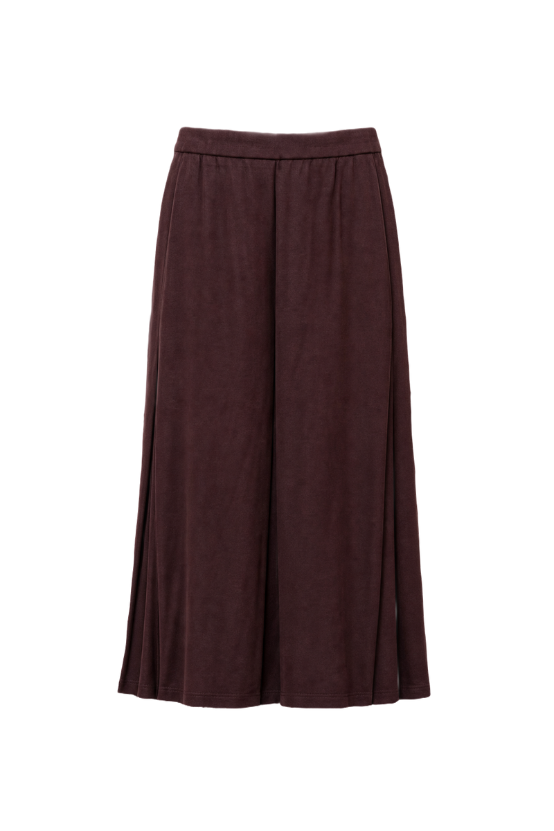 1980s Burgundy Polyester Skirt - Front View