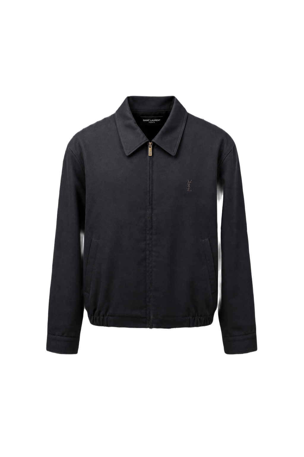 1980s Navy Blue Cotton Blend Jacket - Front View