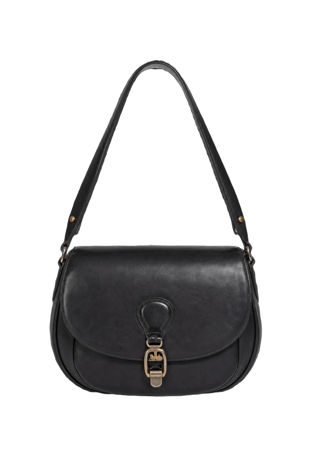 1990s Black Leather Bag - Front View