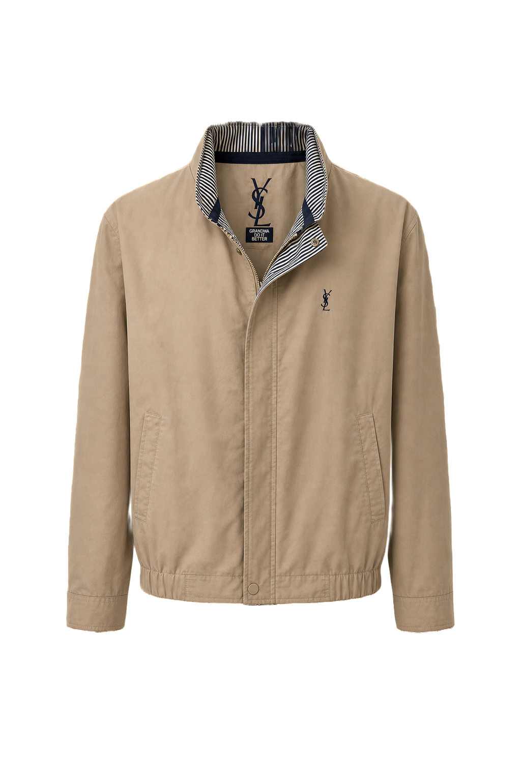 1980s Beige Cotton Blend Jacket - Front View