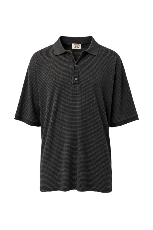 1980s Dark Grey Cotton Polo - Front View