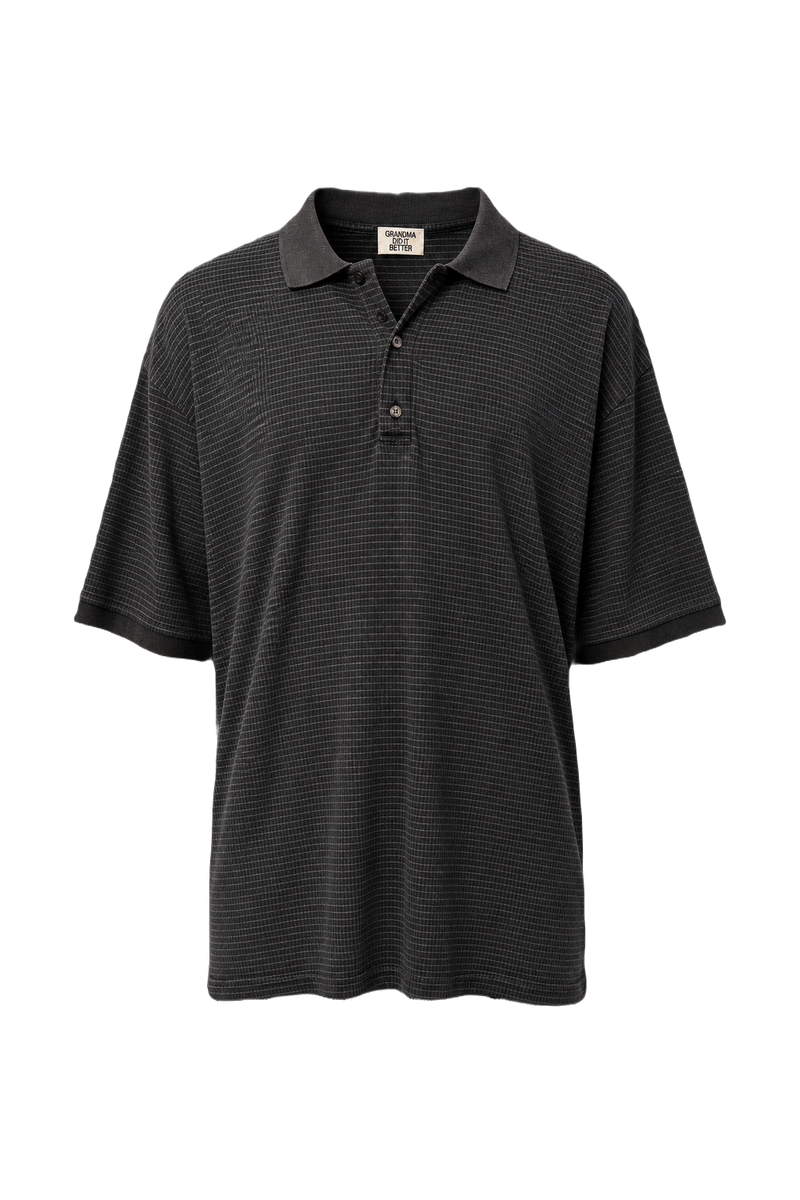 1980s Dark Grey Cotton Polo - Front View
