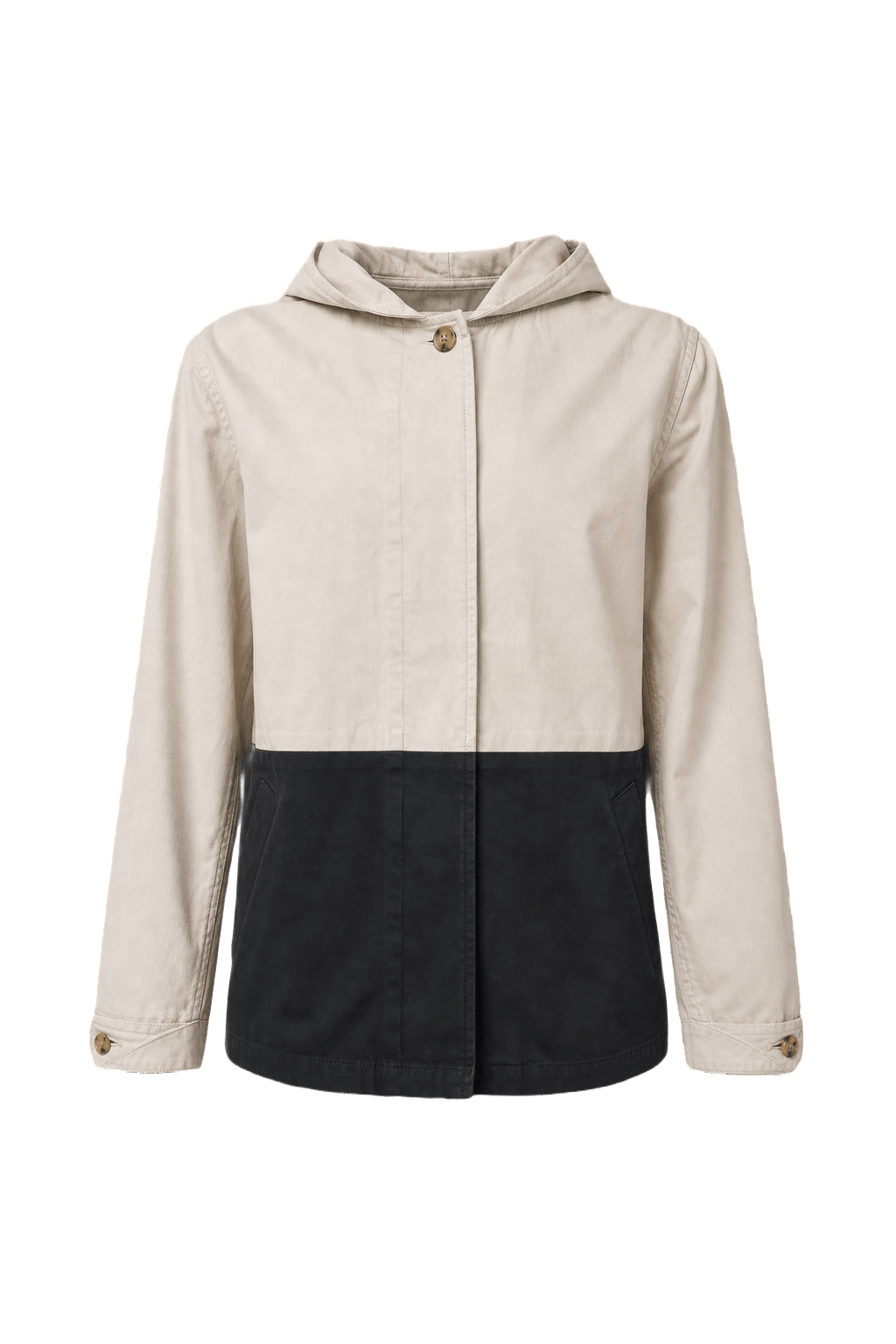1980s Cream Cotton Blend Jacket - Front View